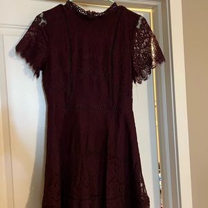 Vici - Honor Me Lace Dress (Wine)